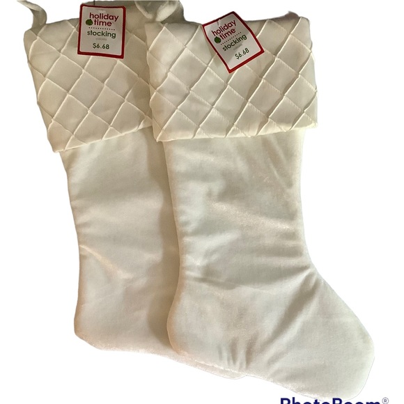 NEW Ivory Satin and Velour Stockings (2) - Picture 1 of 1